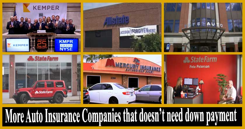 No down payment car insurance companies