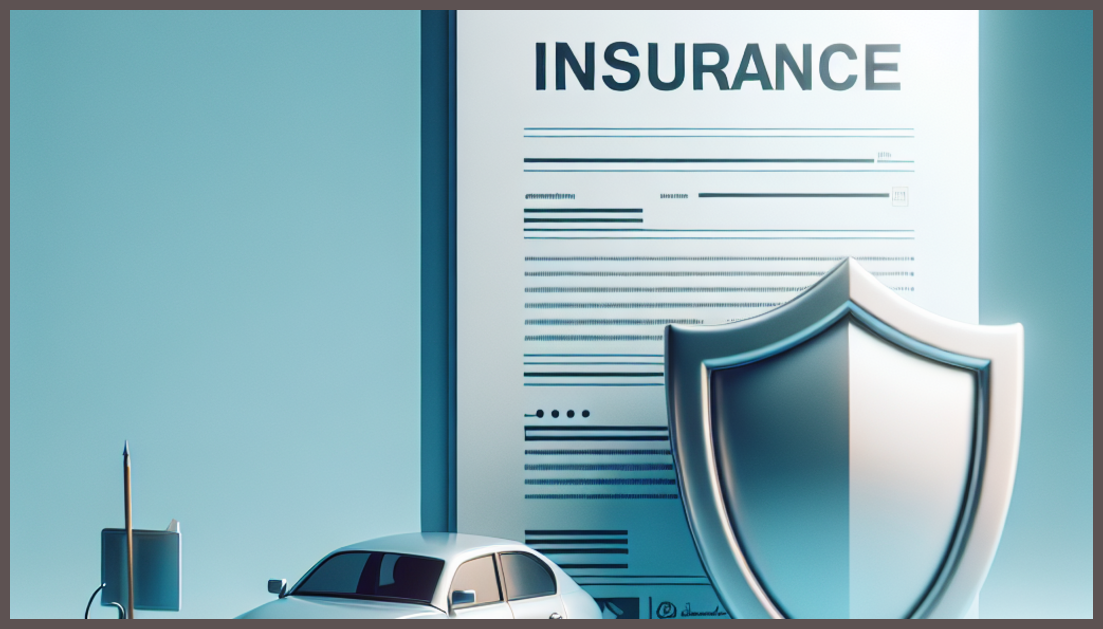 Photorealistic illustration of car insurance concepts and coverage symbols.
