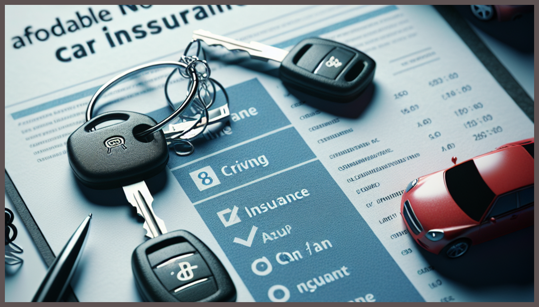 Car keys and insurance papers on a minimalistic desk