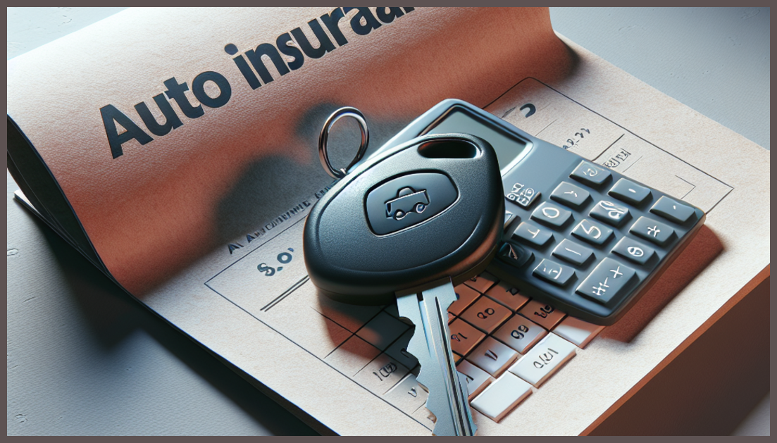A car key on a calculator, symbolizing affordable auto insurance quotes.