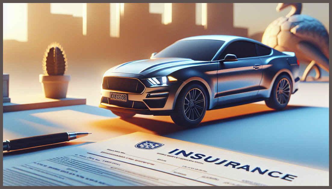 A car with an insurance document and Georgia map symbolizing savings.