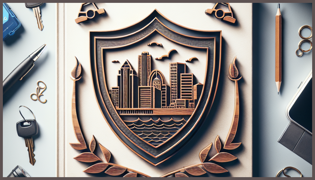 A visual guide to car insurance rates with symbols of protection.