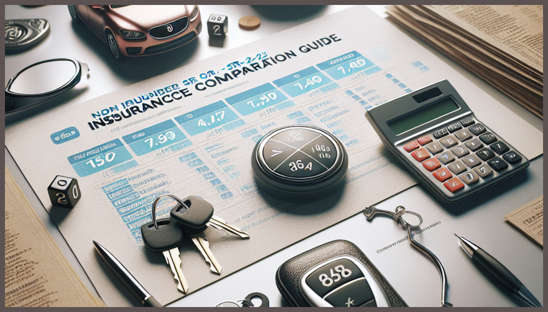 A calculator and insurance symbols on a desk for SR-22 comparison.