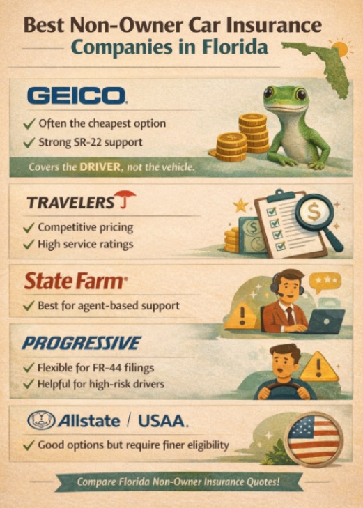 Best Non-Owner Car Insurance Companies in Florida